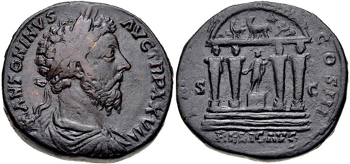 CNG: eAuction 329. Marcus Aurelius. AD 161-180. Æ Sestertius (29mm
