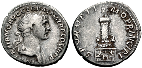 CNG: eAuction 419. Trajan. AD 98-117. AR Denarius (19mm, 3.24 g, 6h ...