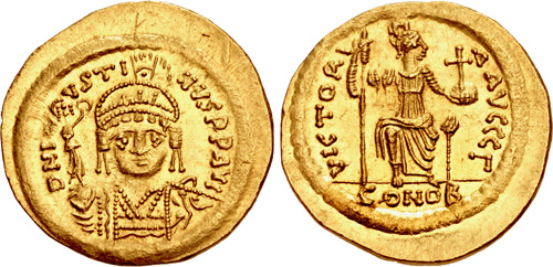 CNG: The Coin Shop. Justin II. 565-578. AV Solidus (21mm, 4.46 g