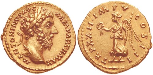 CNG: The Coin Shop. Marcus Aurelius. AD 161-180. AV Aureus (20mm