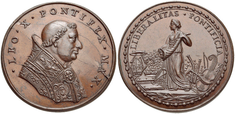 CNG: eAuction 210. ITALY, Papal Medals. Leo X (Giovanni de'Medici